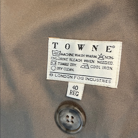 VINTAGE TOWNE LONDON FOG TRENCH WITH ZIP OUT LINING MENS 40 - Picture 11 of 16